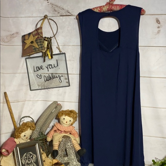 Tulle; Midnight Blue; Midi; Shift; Dress; L - Picture 2 of 8